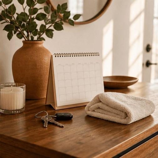 Calendar view for choosing an available cleaning appointment window