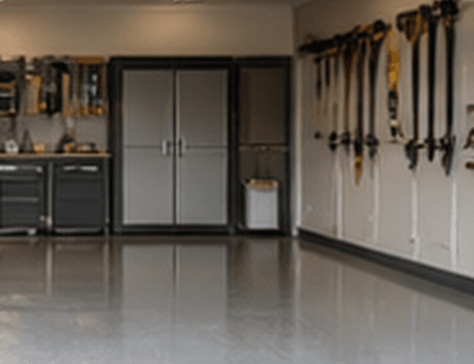 Same garage cleared and swept after a cleanout
